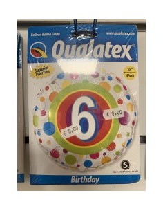 Ballon anniversaire de 6 à 13 ans non gonflé