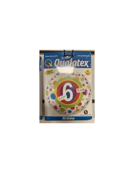 Ballon anniversaire de 6 à 13 ans non gonflé