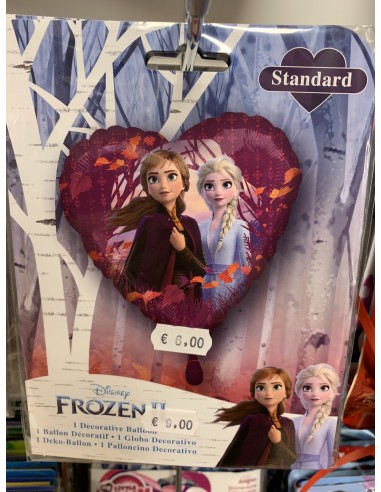 ballon reine des neiges en coeur non gonflé
