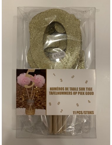 numéros de table sur tige