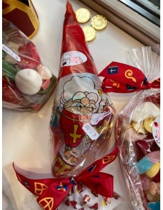 Sachet de Saint-Nicolas 225gr de vrac best-off +1 moyenne figurine en chocolat, 2guimauve St-Nic et 3 pièces d'or 2