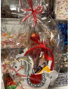 Sac Cheval de Saint-Nicolas +sachet de bonbons Best-off 200gr+figurine choc Saint-Nic,speculoos,fantaisie,canne sucre d'orge 2