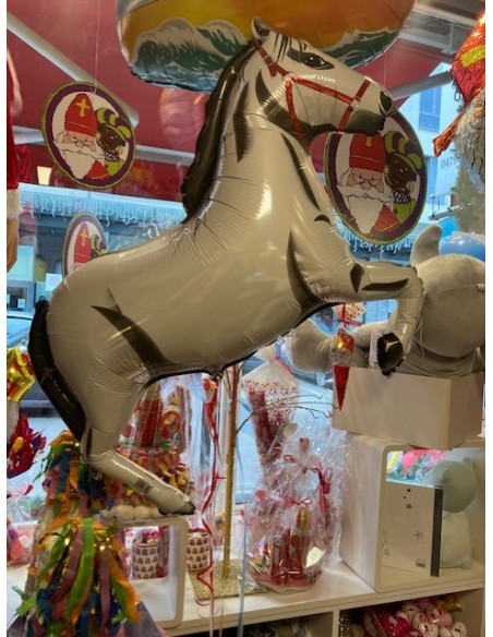Ballon cheval de Saint-Nicolas 75 cm gonflé  à l'hélium