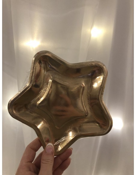 Petites assiettes étoiles roses gold