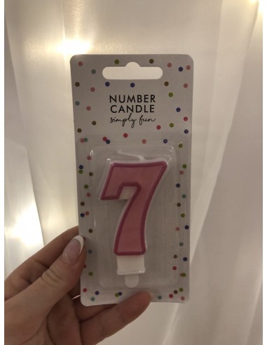 Bougie 7 rose