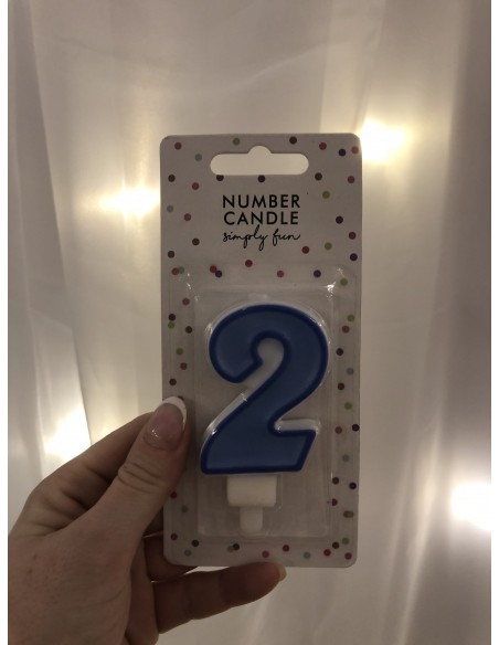 Bougie 2 bleue