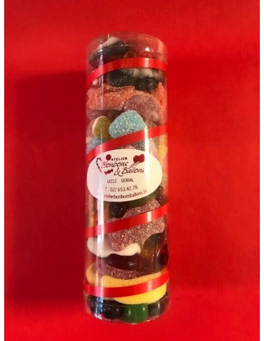 Tube plexi de bonbons en vrac 15 cm