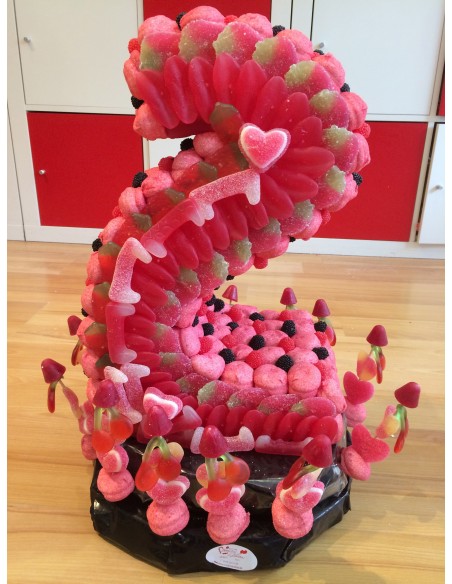 Chiffre en 3D en bonbons + brochettes